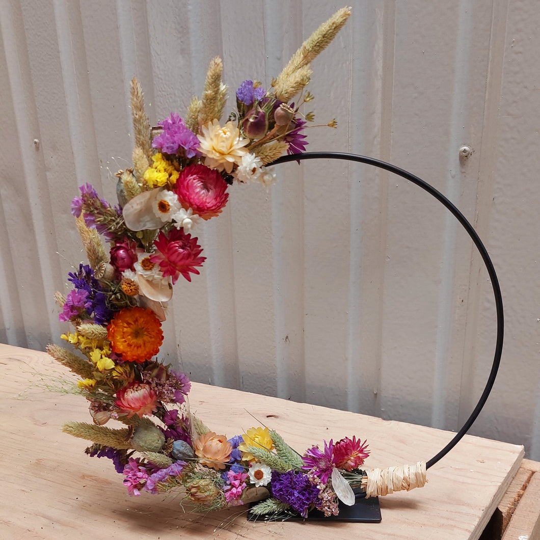 Workshop natuurlijke droogbloemenkrans - doorsnede 30 cm.