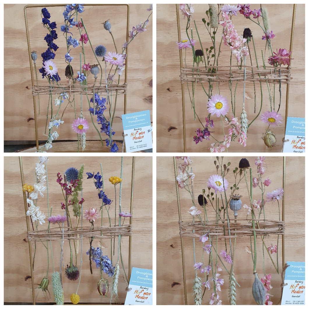 Droogbloemen frame rechthoek brons